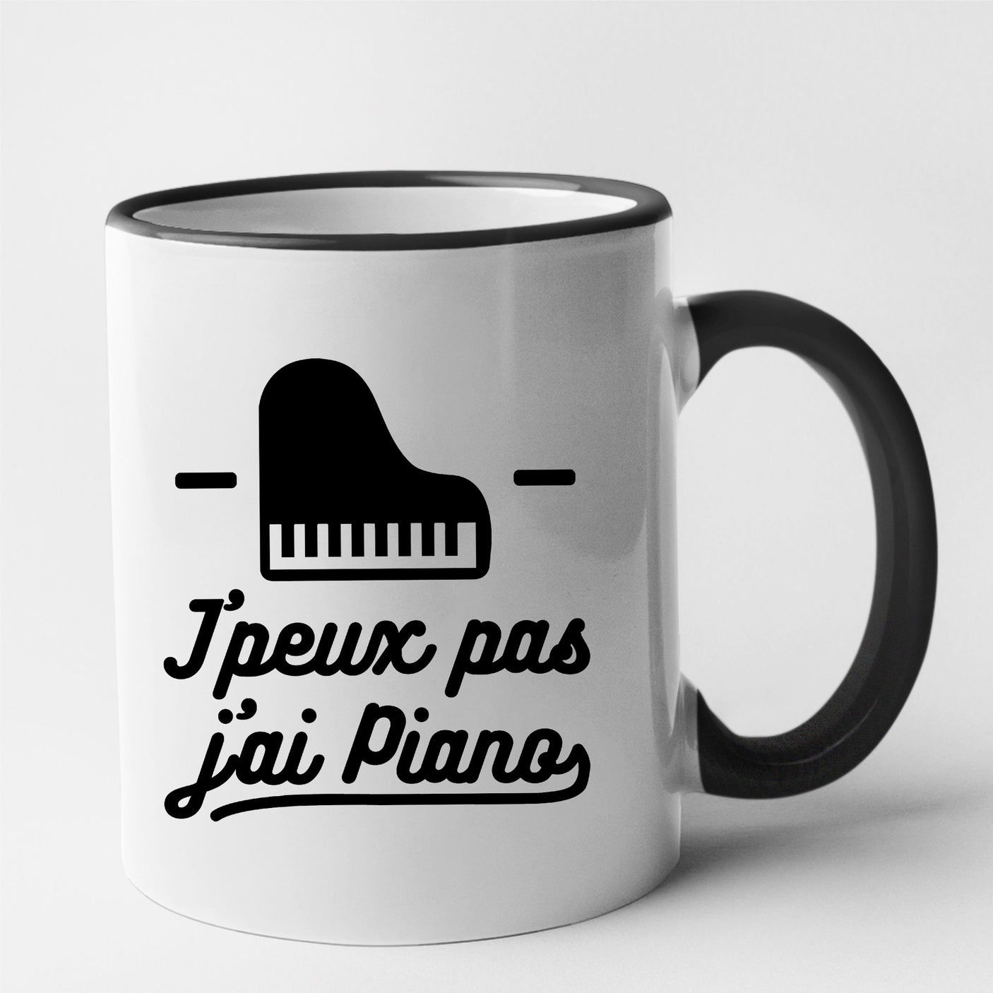 Mug J'peux pas j'ai piano Noir