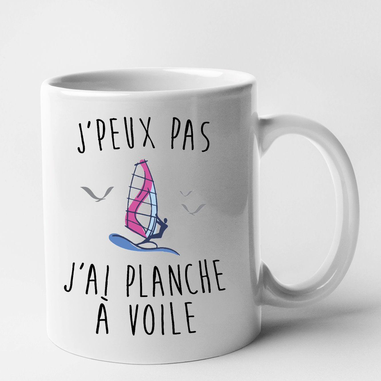 Mug J'peux pas j'ai planche à voile Blanc