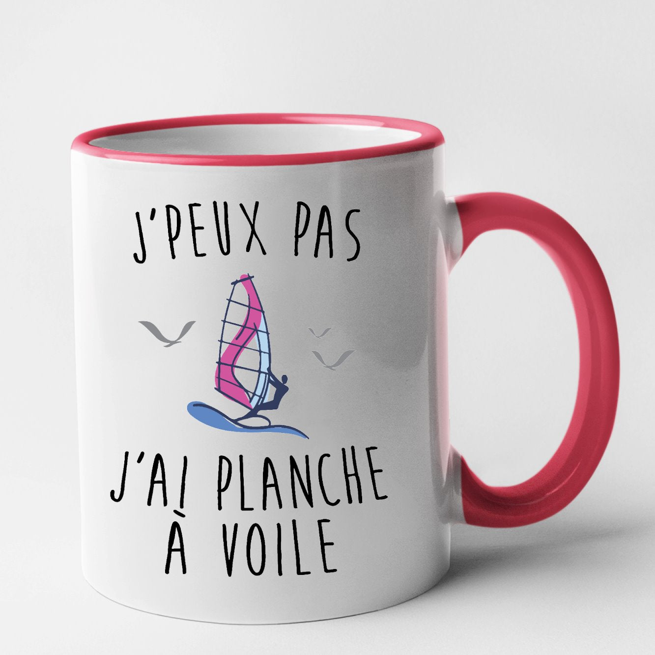 Mug J'peux pas j'ai planche à voile Rouge