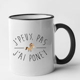 Mug J'peux pas j'ai poney Noir