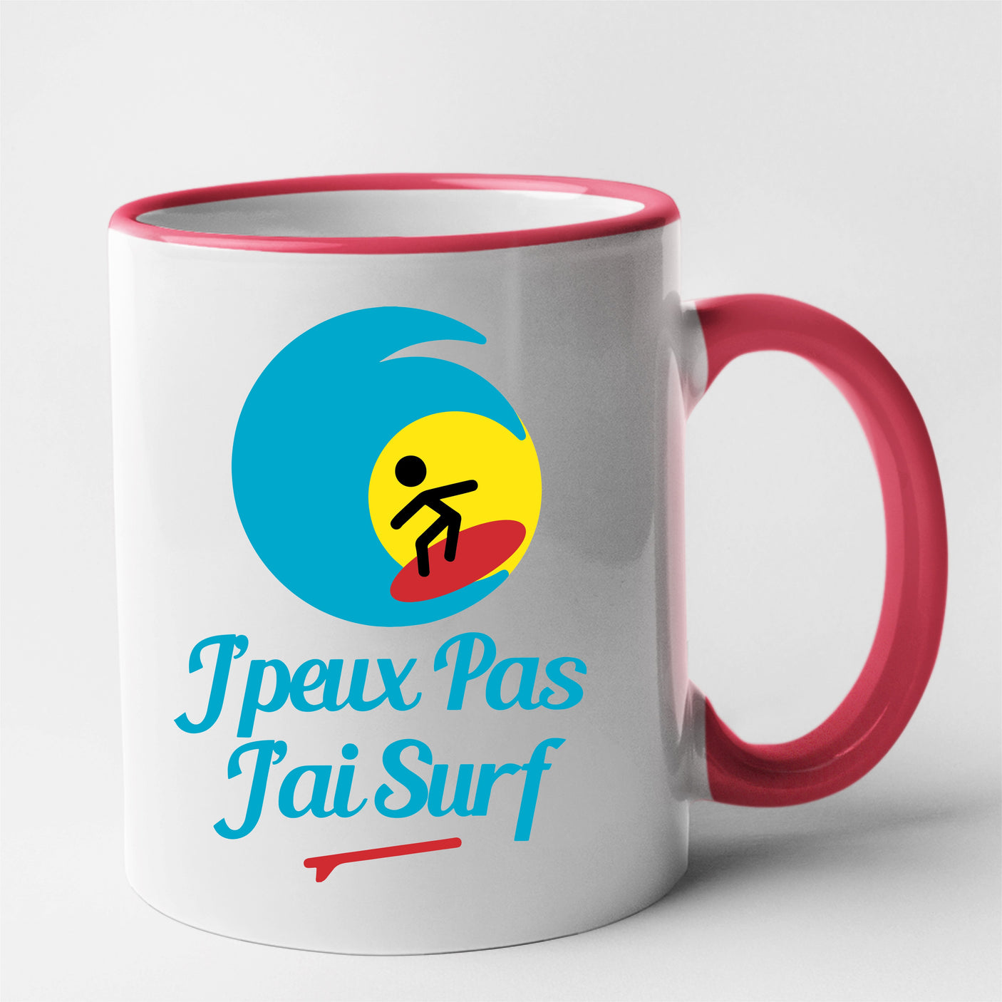 Mug J'peux pas j'ai surf Rouge