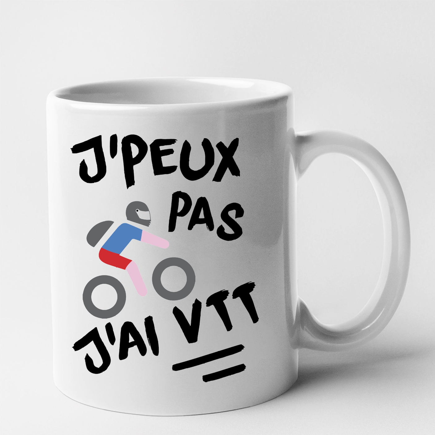 Mug J'peux pas j'ai VTT Blanc