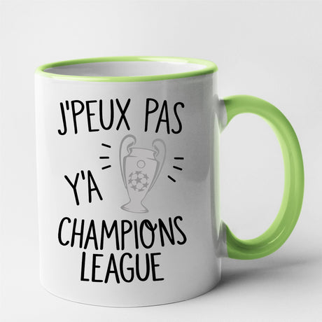 Mug J'peux pas y'a champions league Vert