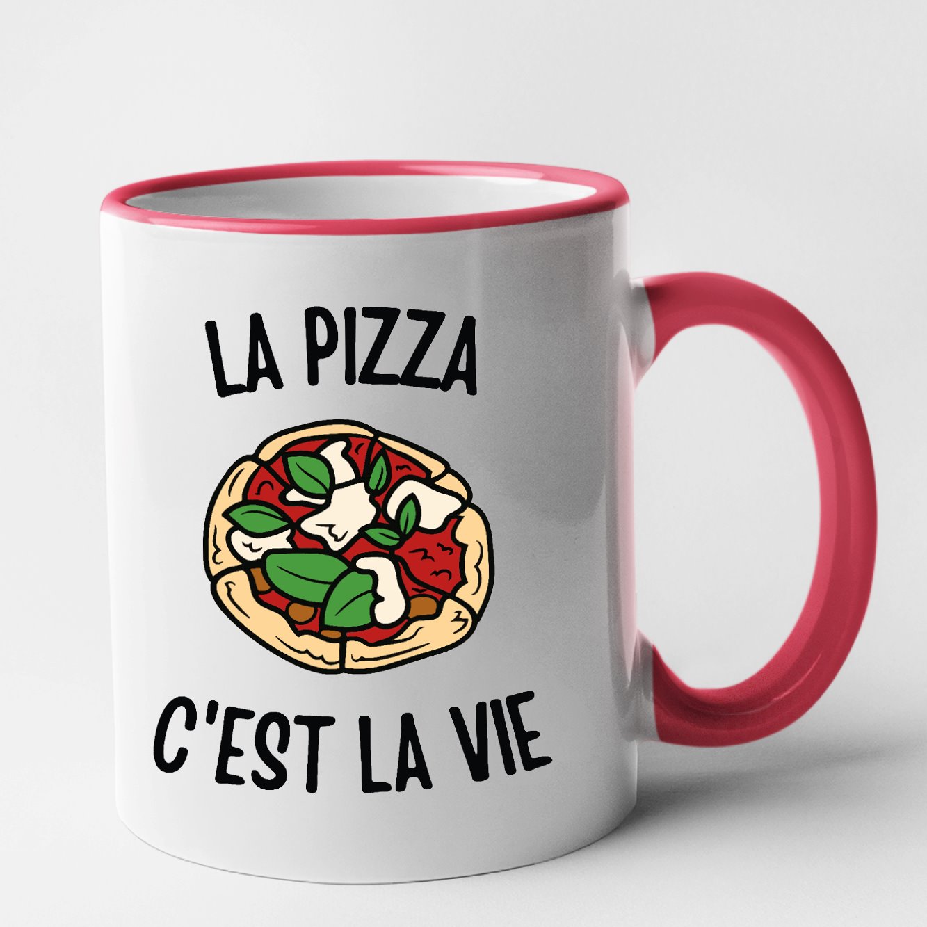 Mug La pizza c'est la vie Rouge