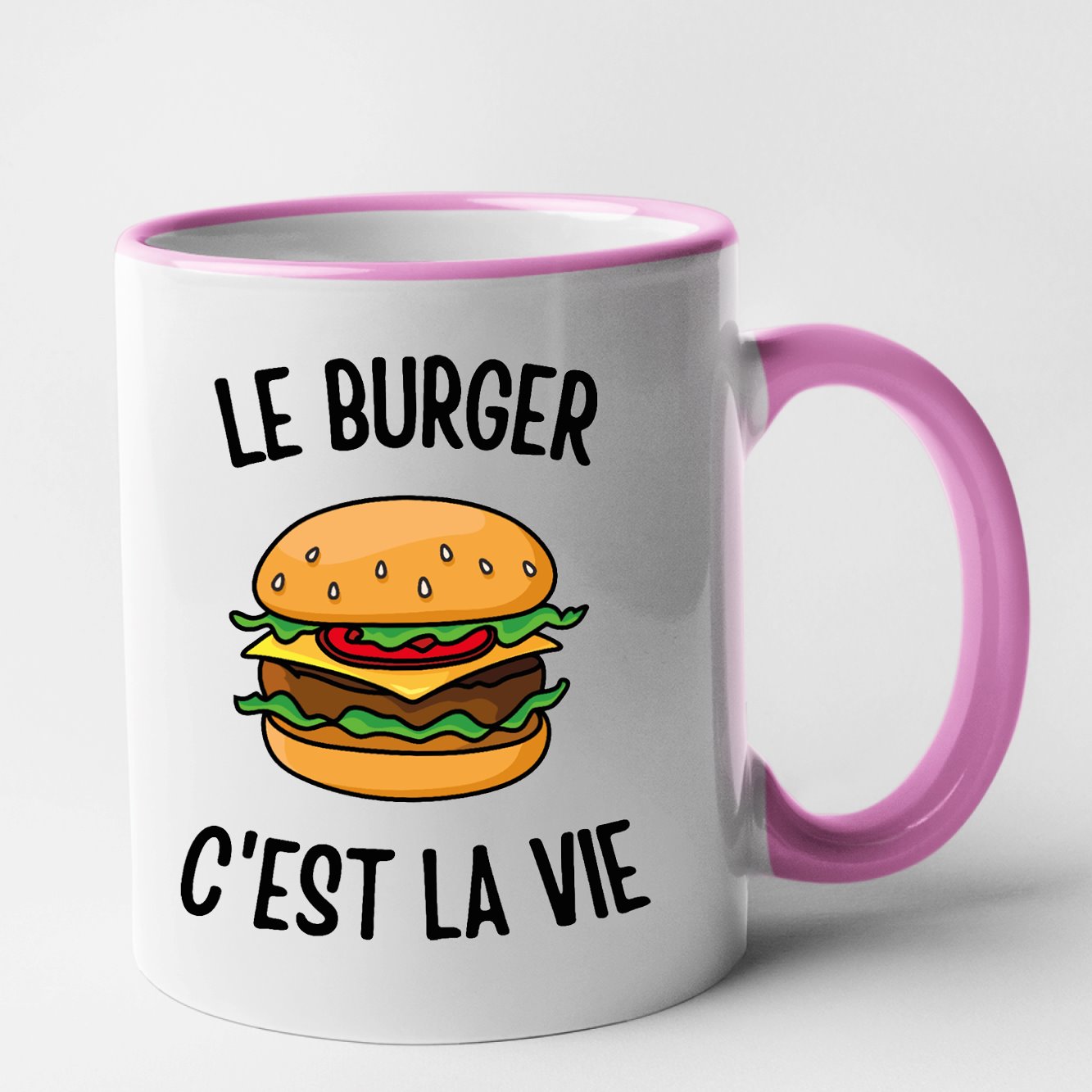 Mug Le burger c'est la vie Rose