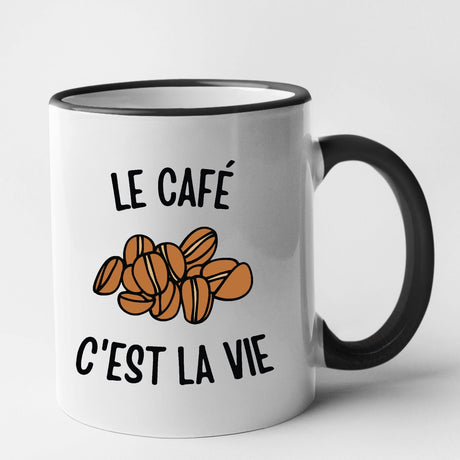Mug Le café c'est la vie Noir