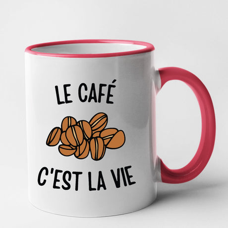 Mug Le café c'est la vie Rouge