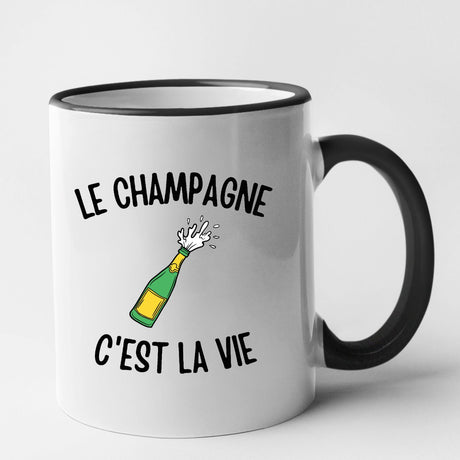 Mug Le champagne c'est la vie Noir