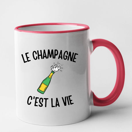 Mug Le champagne c'est la vie Rouge