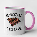 Mug Le chocolat c'est la vie Rose