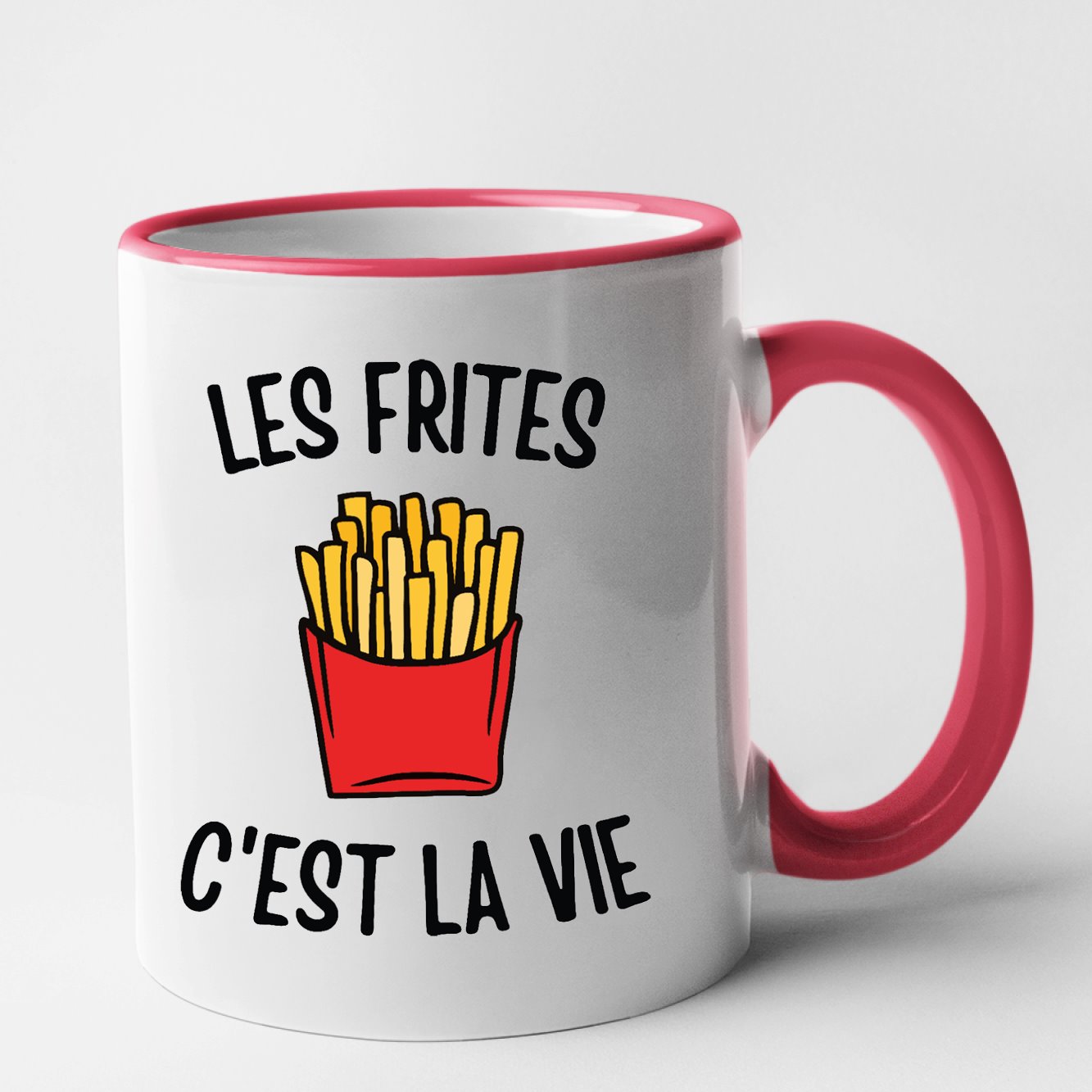Mug Les frites c'est la vie Rouge