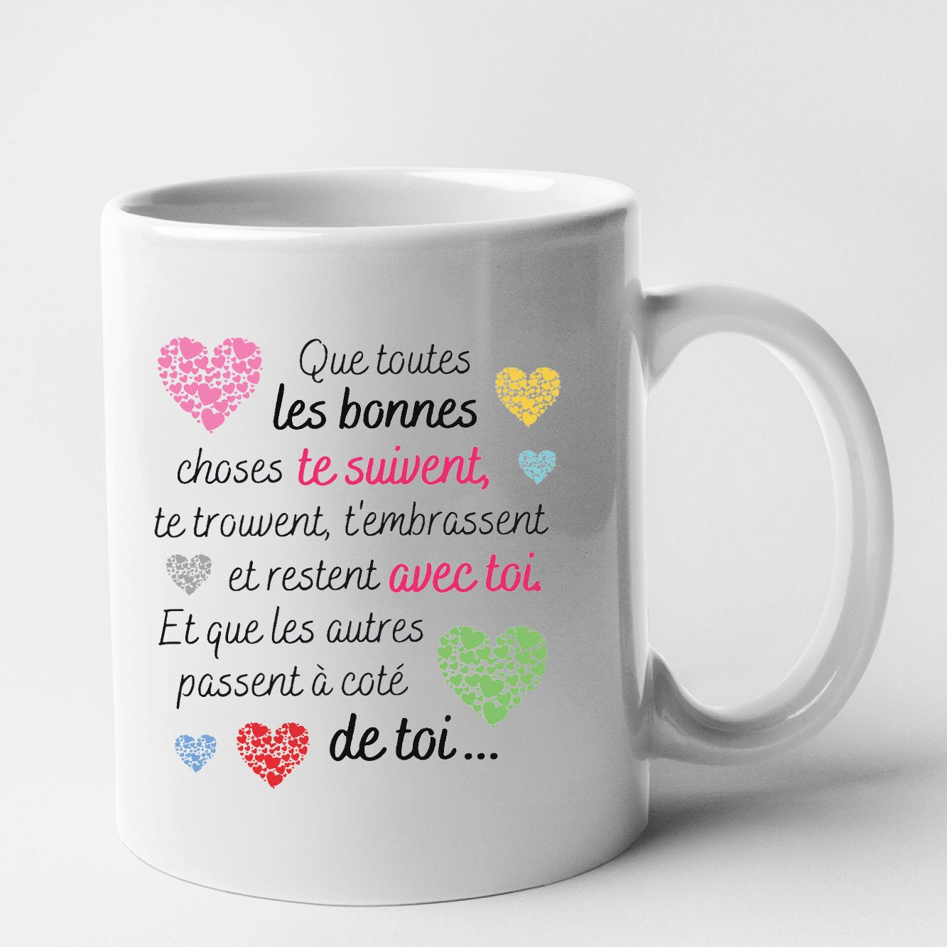 Mug Message motivant Les bonnes choses Blanc