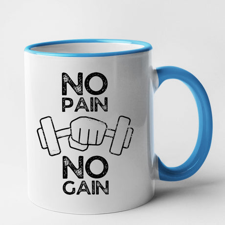 Mug No pain no gain Bleu