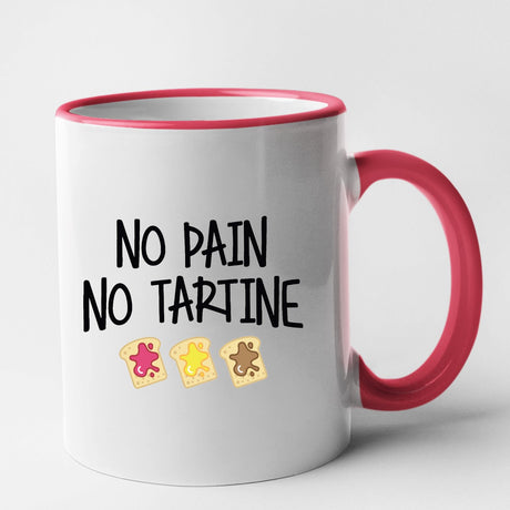 Mug No pain no tartine Rouge
