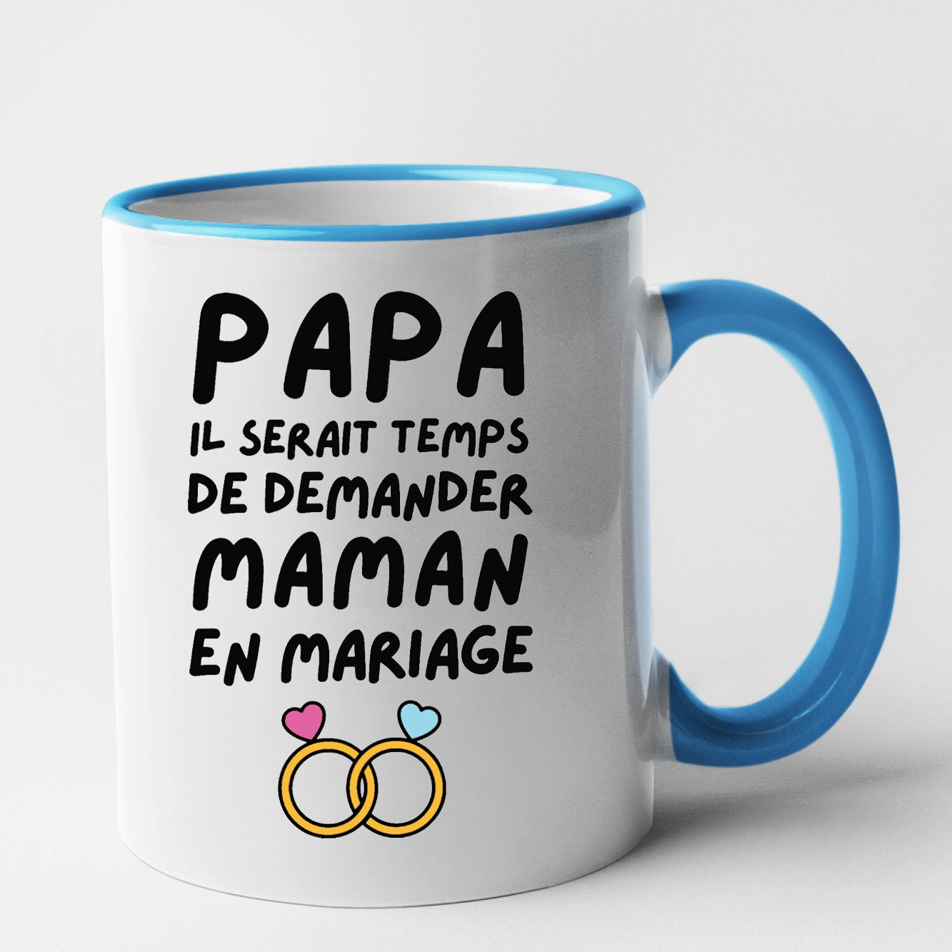 Mug Papa demande en mariage maman Bleu