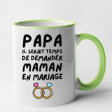 Mug Papa demande en mariage maman Vert