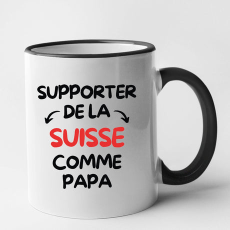 Mug Supporter de la Suisse comme papa Noir