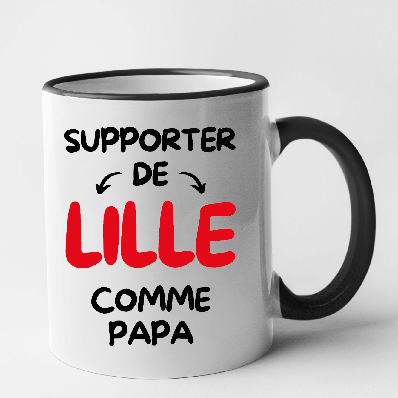 Mug Supporter de Lille comme papa Noir