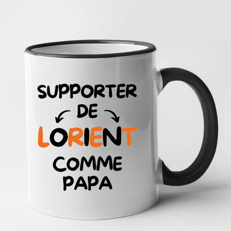 Mug Supporter de Lorient comme papa Noir