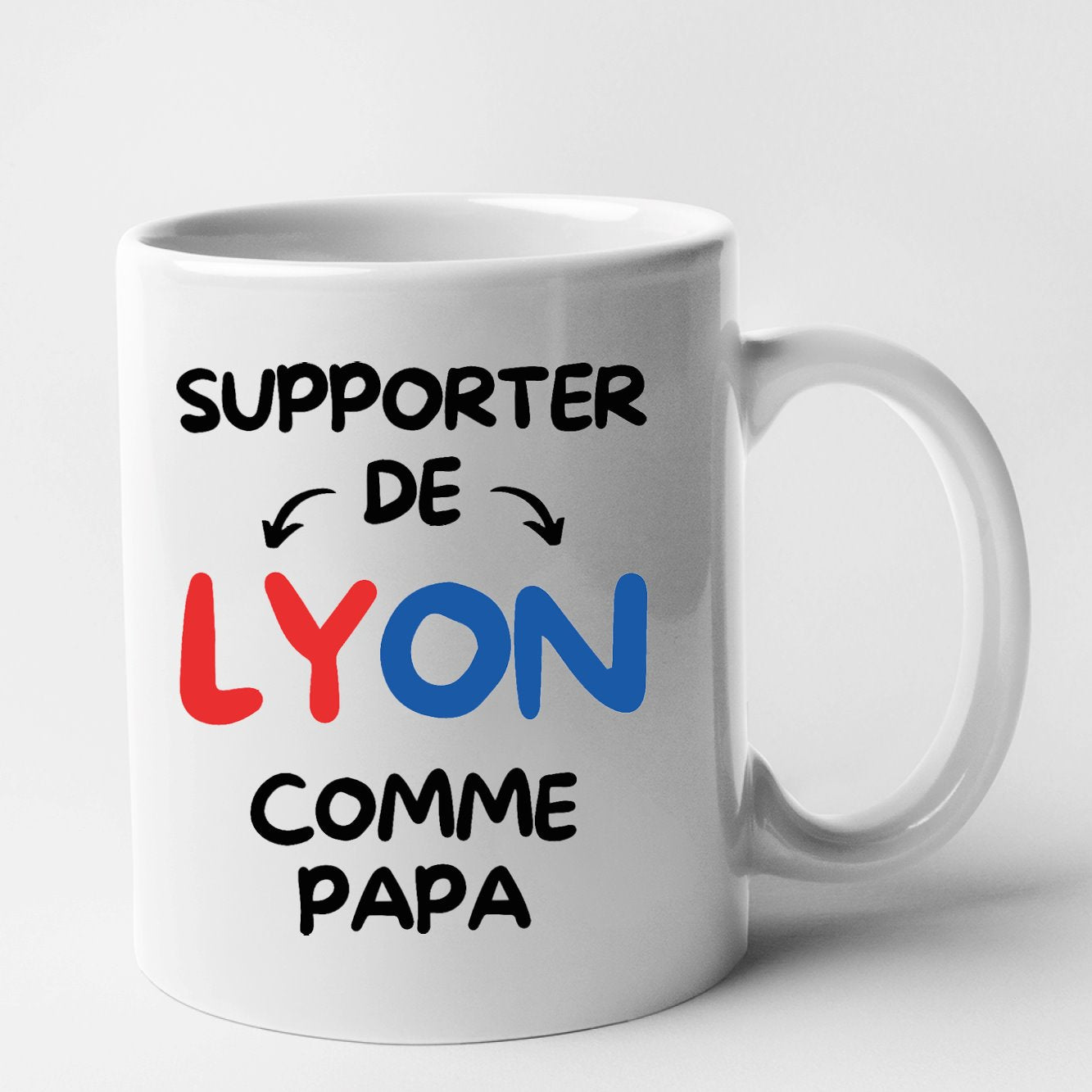Mug Supporter de Lyon comme papa Blanc