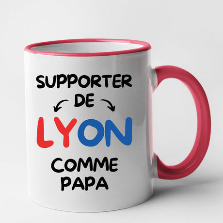 Mug Supporter de Lyon comme papa Rouge