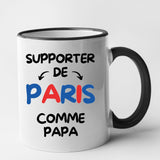 Mug Supporter de Paris comme papa Noir