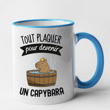 Mug Tout plaquer pour devenir un capybara Bleu