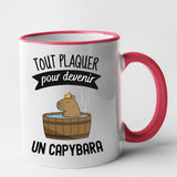 Mug Tout plaquer pour devenir un capybara Rouge