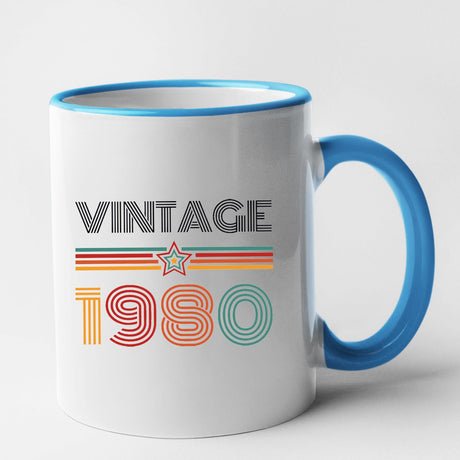 Mug Vintage année 1980 Bleu