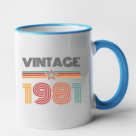 Mug Vintage année 1981 Bleu