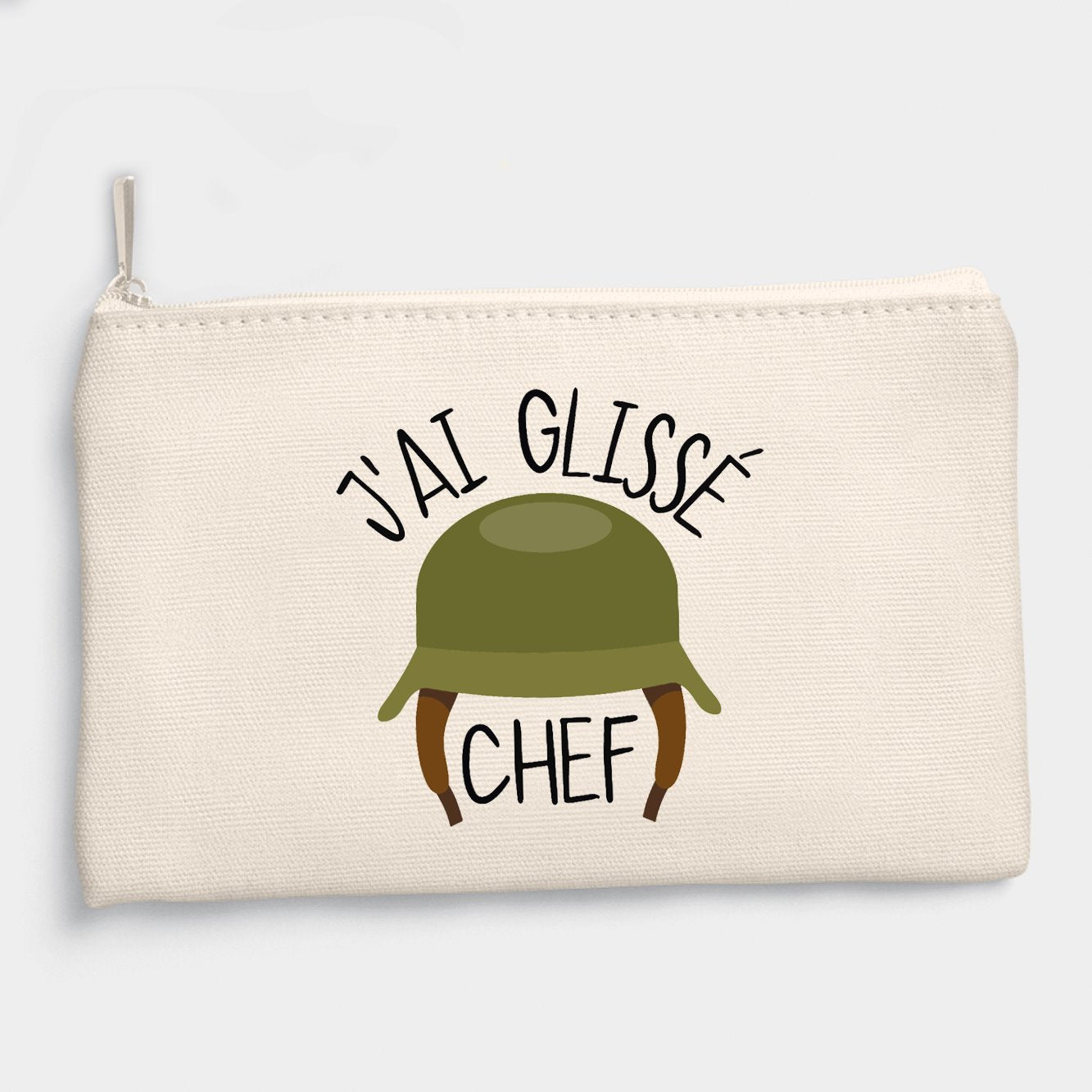 Pochette J'ai glissé chef Beige