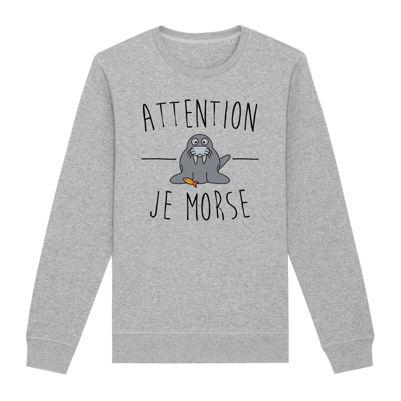 Sweat Adulte Attention je mords 