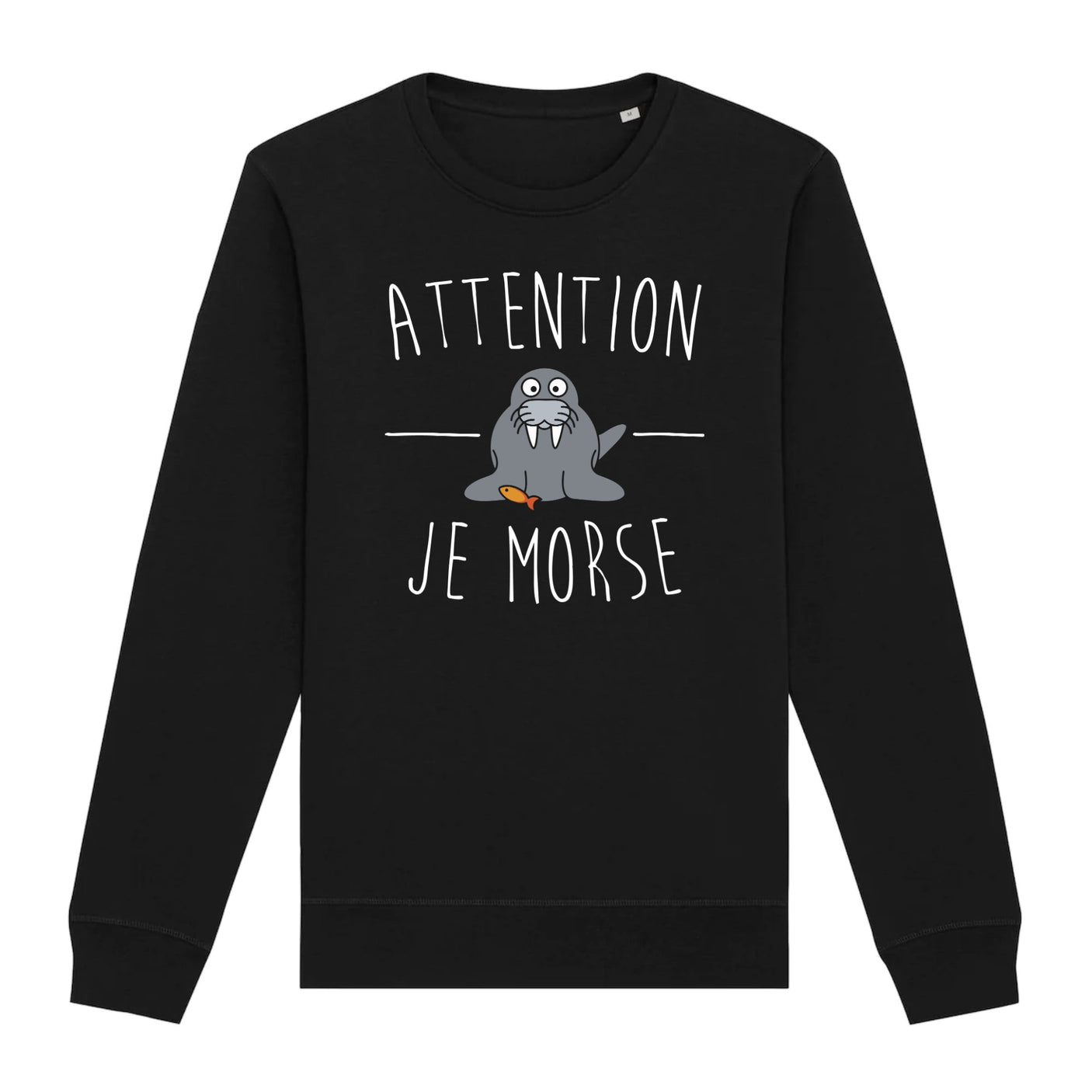 Sweat Adulte Attention je mords 