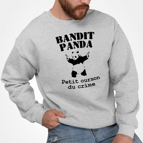 Sweat Adulte Bandit panda Gris
