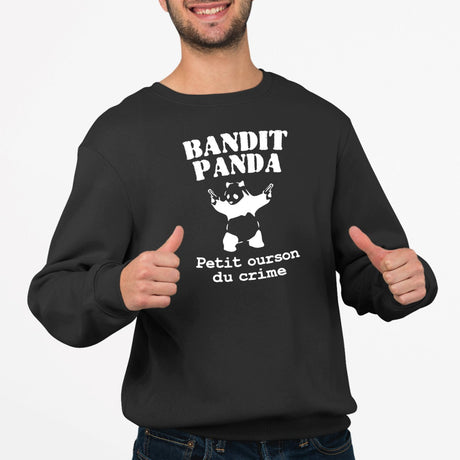 Sweat Adulte Bandit panda Noir