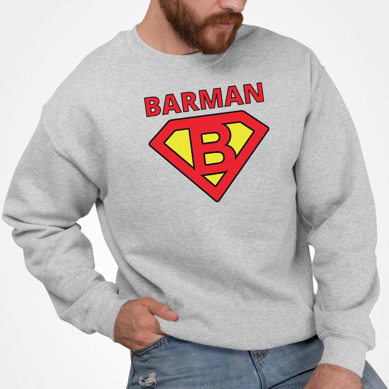 Sweat Adulte Barman Gris