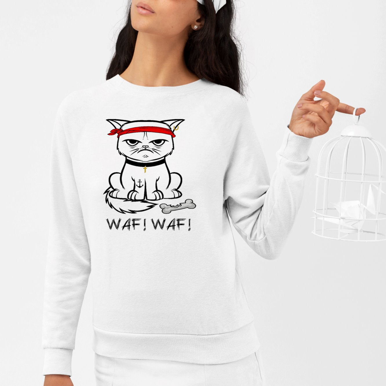 Sweat Adulte Chat bad boy | Idée cadeau original