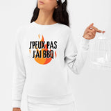 Sweat Adulte J'peux pas j'ai barbecue Blanc