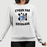 Sweat Adulte J'peux pas j'ai escalade Blanc