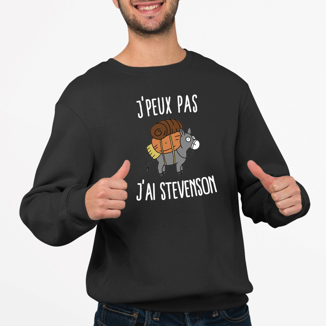 Sweat Adulte J'peux pas j'ai Stevenson Noir