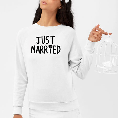 Sweat Adulte Just married Blanc
