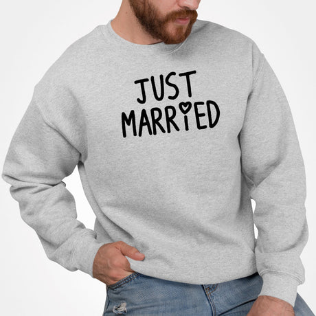 Sweat Adulte Just married Gris