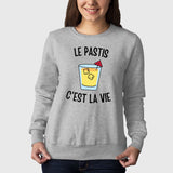 Sweat Adulte Le pastis c'est la vie Gris