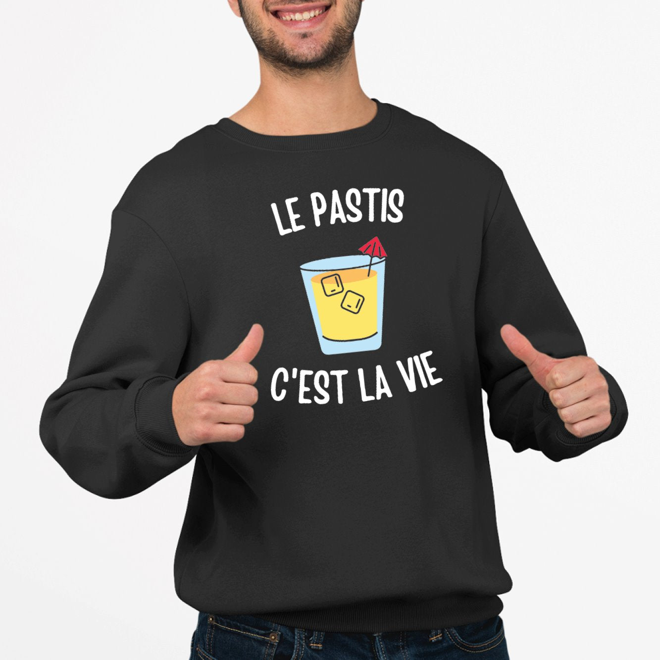 Sweat Adulte Le pastis c'est la vie Noir