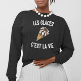 Sweat Adulte Les glaces c'est la vie Noir