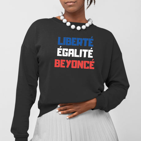 Sweat Adulte Liberté égalité Beyoncé Noir