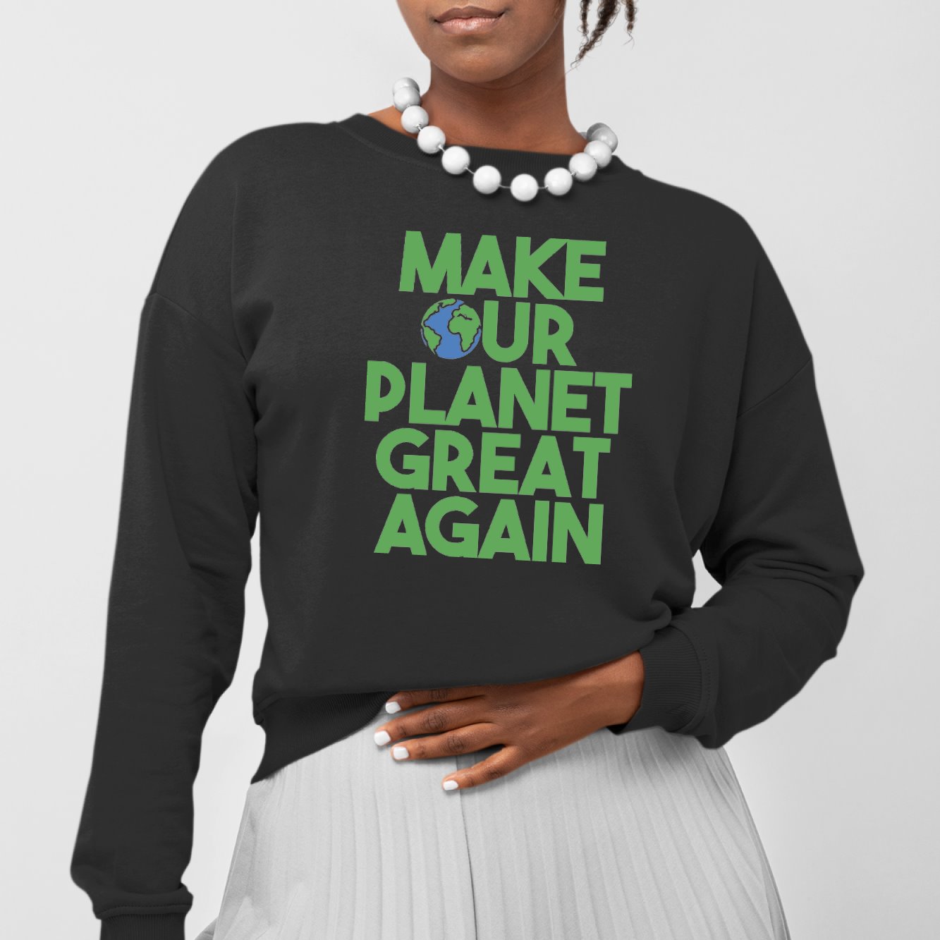 Sweat Adulte Make our planet great again Noir