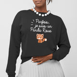 Sweat Adulte Panda roux Noir