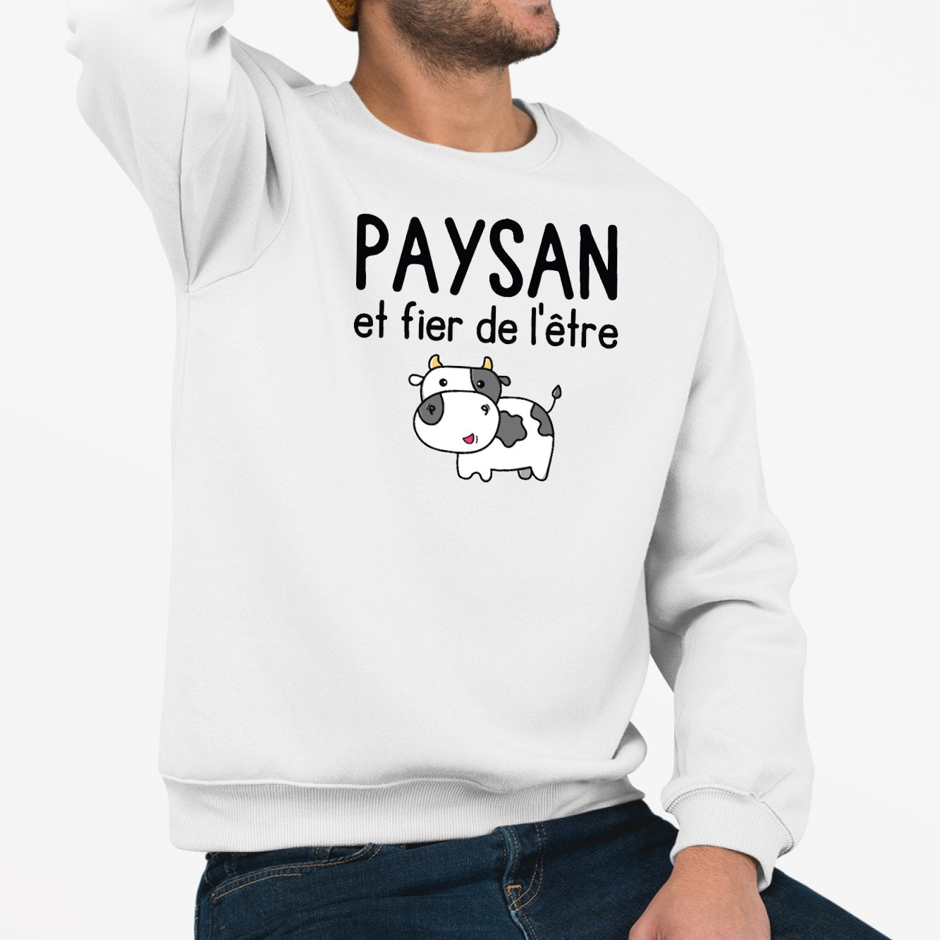 Sweat Adulte Paysan et fier de l'être Blanc