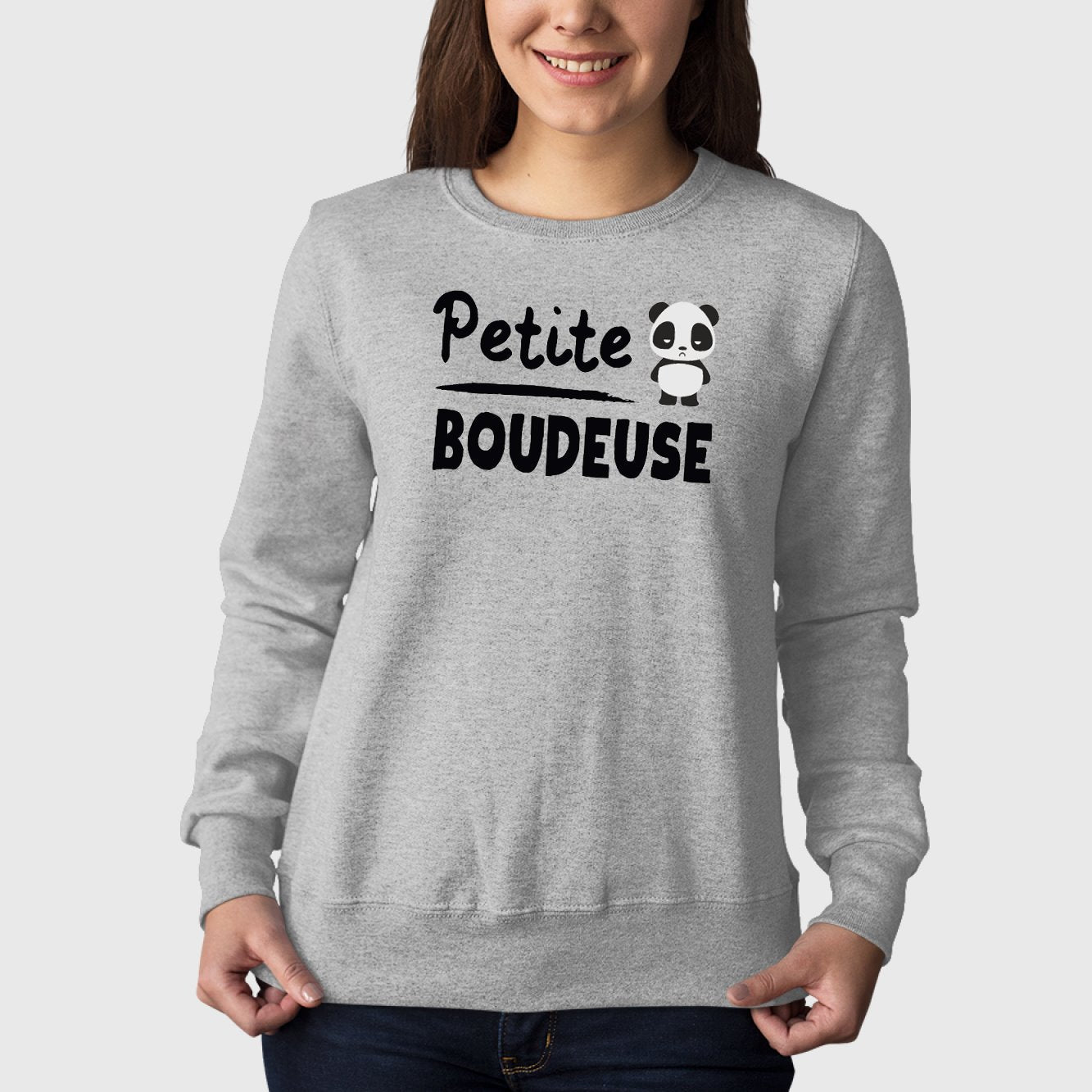 Sweat Adulte Petite boudeuse Gris